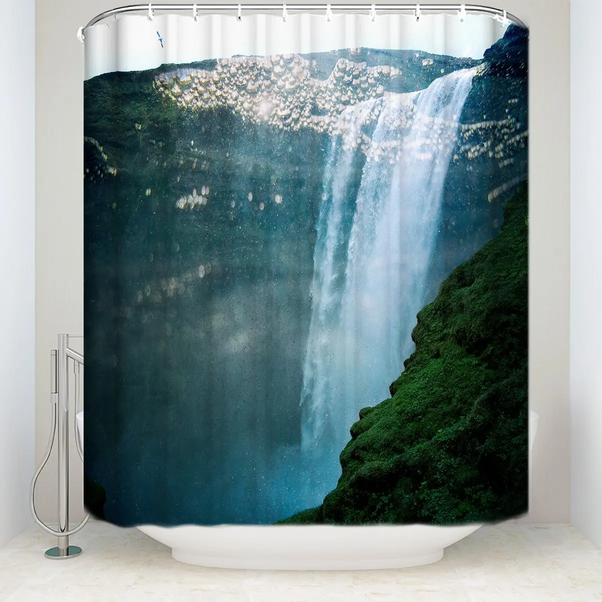 Bathroom Shower Curtain With Hooks Waterproof/Water Repellent