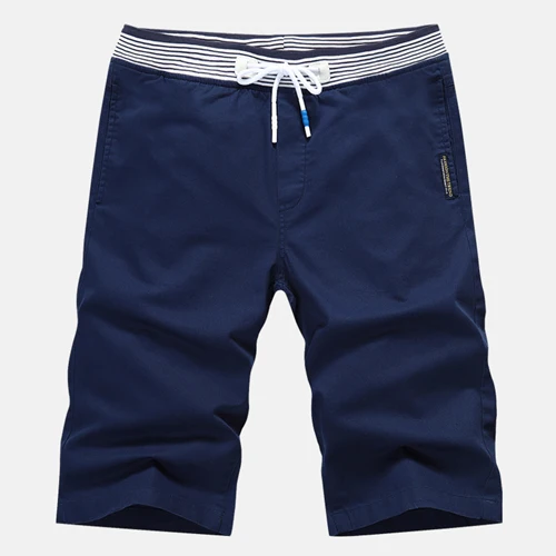 Новые хлопковые эластичные шорты Korte Broek Mannen высокого качества удобные шорты Hommes - Цвет: Синий