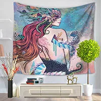 Indian-Mermaid-Tapestry-Printed-150x130cm-150x200cm-Wall-Decoration-Blankets-Sheets-Table-Cloth-Polyester-Mandala-Tapestry-Tapiz