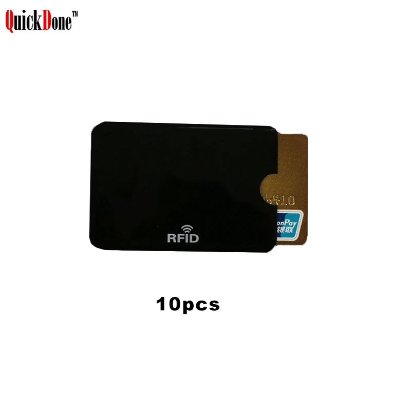 

QuickDone 5 Colors 10Pcs/Set Anti Scan RFID Blocking Colorful Card Storage Bag NFC Shielding Cards Case Protection Pouch DK0495