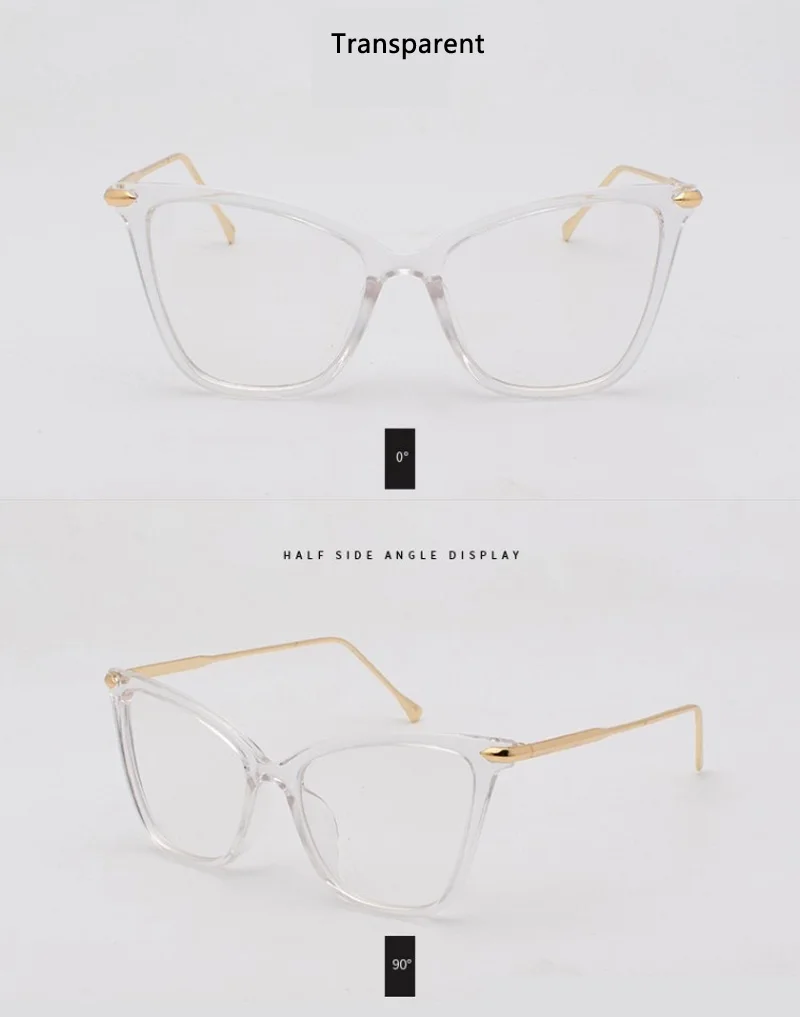 Zilead женские негабаритные очки в форме "кошачий глаз" оправа металлическая оптическая Sepectacles простые очки для мужчин и женщин