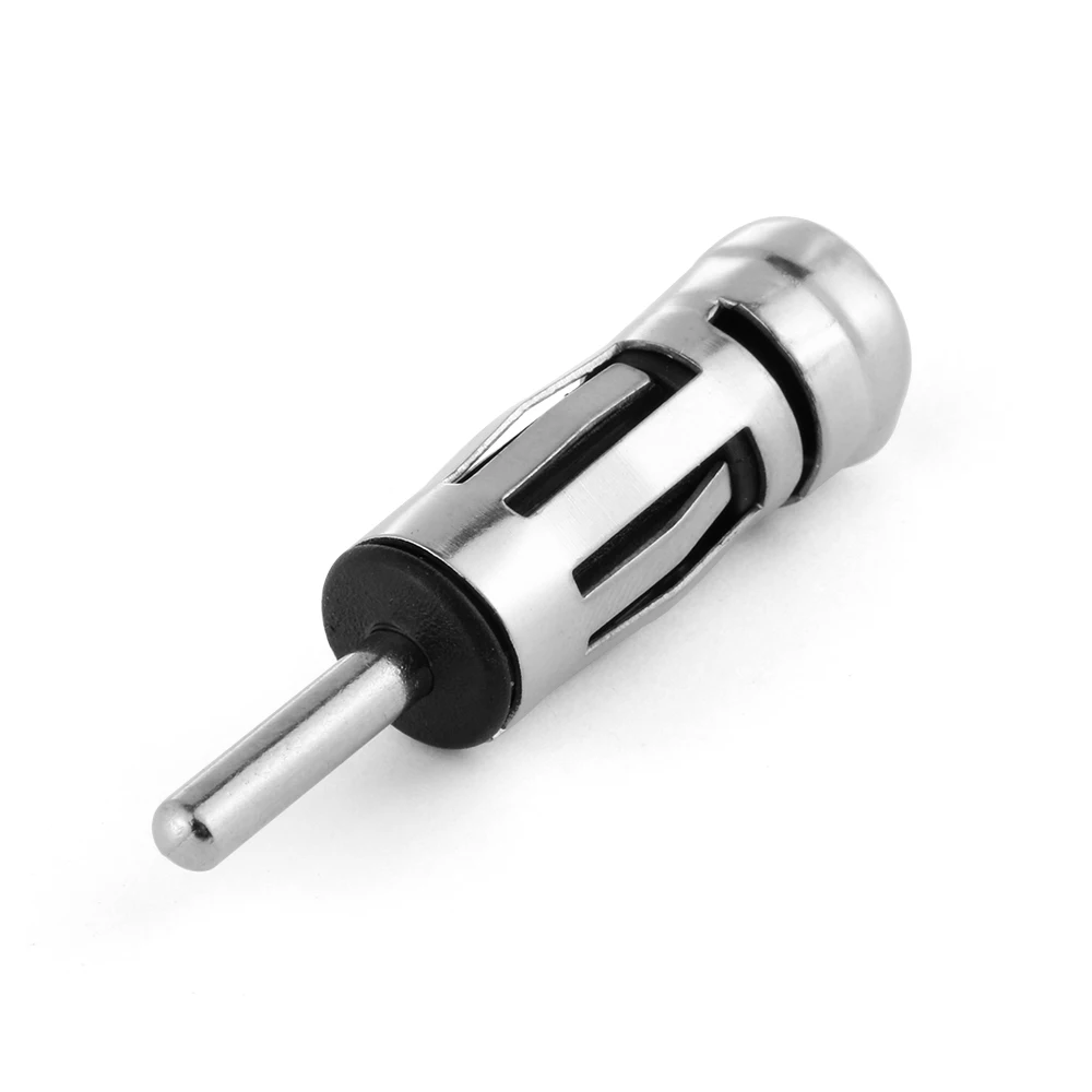 Novo 1*4cm carro veículos rádio estéreo iso para din prata antena mastro adaptador conector liga plugue aéreo