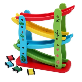 

Children Early Childhood Educational Toys Gliding Stretch Scooter Colorful Cartoon Wooden Toys Gifts For Babies 4 Cars