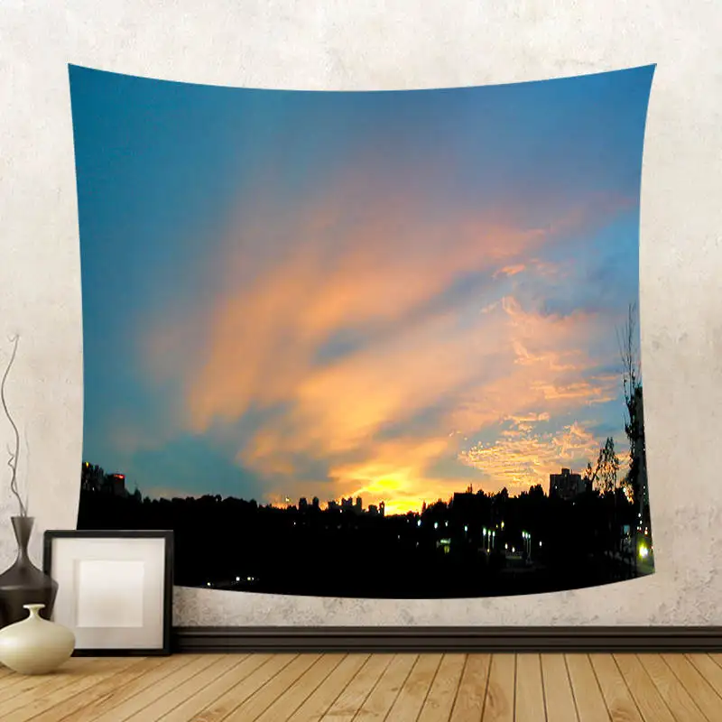 Forest Tapestry Wonderland Mountain Waterfall Wall Hanging Scenic Picnic Mats Decorate Living Room Yoga Blanket Mat Beach Towel - Цвет: 13