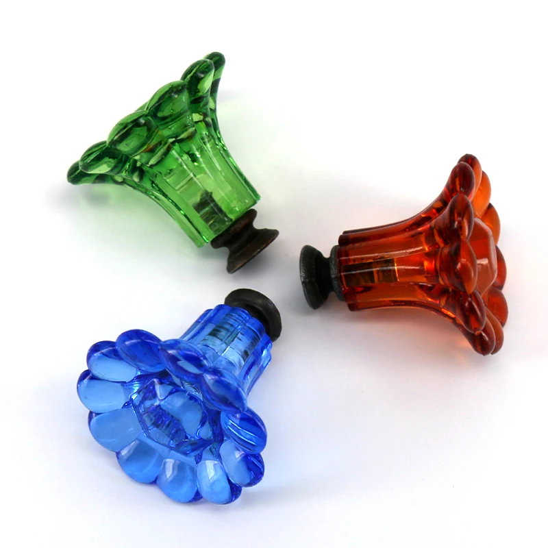 1x الملونة زهرة الأكريليك المقابض الزخرفية لخزانة ملابس بأدراج مقابض باب الأطفال غرفة مقابض لقطع الأثاث التأثيرات