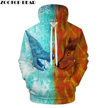 

Men Hoodies 3D Wolf Hoody Print Sweatshirt Streatwear Tracksuit Casual Coat Pullover Jacket Unisex Hit Color Dropship ZOOTOPBEAR