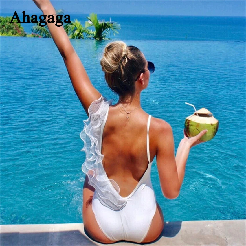 Ahagaga 2019 Летние Комбинезоны женские спортивные костюмы модные однотонные белые