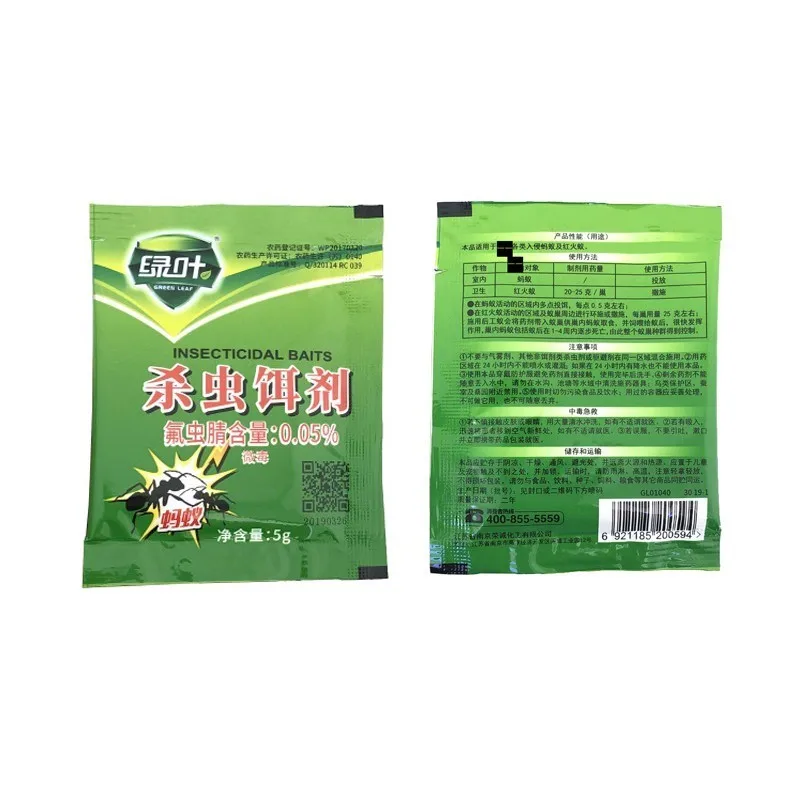 50pcs Newest Green Leaf Powerful Killer Bait Powder Ants Drugs Repellent Trap Pest Control Effective Killing Termite Red Ants