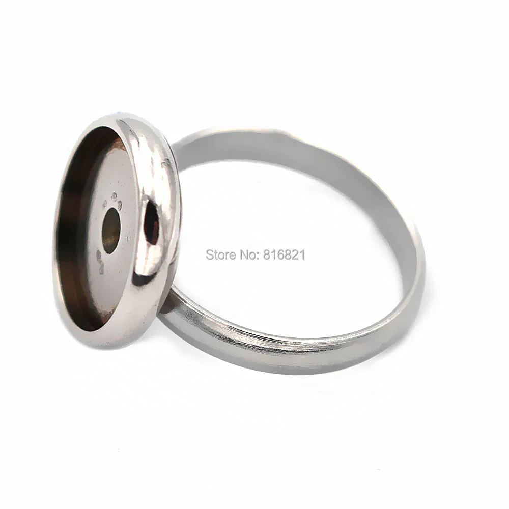 Кольцо из нержавеющей стали основа прочная круглая гладкая рамка 8 мм 10 мм 12 мм стекло Камея кольцо с кабошоном настройки пустой DIY не выцветает