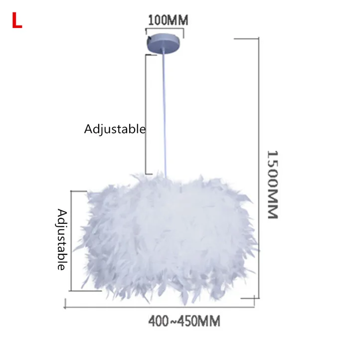 Подвесной светильник с перьями, романтичный Сказочный светильник с перьями, подвесной светильник для спальни, гостиной, гостиной, E27, теплый светильник