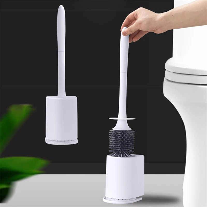 

ONEUP Wall-mounted TPR Toilet Brush Set with Base Housework Bathroom Cleaning Brush for Toilet Seat Holder Bathroom Accessories