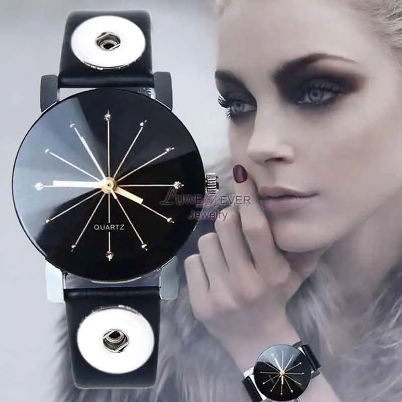 

Top Hot Sale 004 Charm Bracelets Bracelet One Direction Retro Watch PU Leather 18mm Snap Button Bracelet For Women Men Lovers
