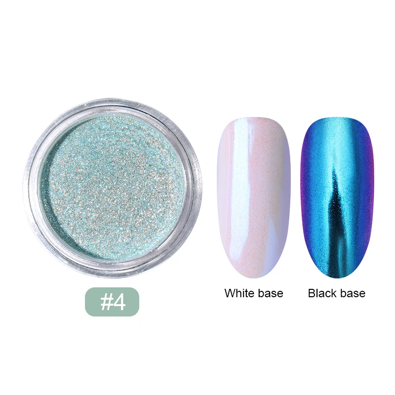 Chameleon Nail Powder Mirror Effect Dipping Glitter Metallic Chrome Nail Pigment Pearl Dust Manicure Art Decoration - Цвет: 4