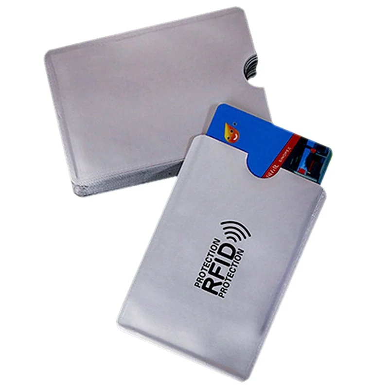 10 шт. алюминиевая фольга анти-degausing Крышка карты RFID экранирующая сумка NFC Кредитная карта Противоугонная щетка чехол для удостоверения личности