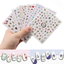 1 шт Aquarel Bloemen наклейка стильная цветная Наклейка 3D самоклеющаяся наклейка Инструменты для украшения ногтей