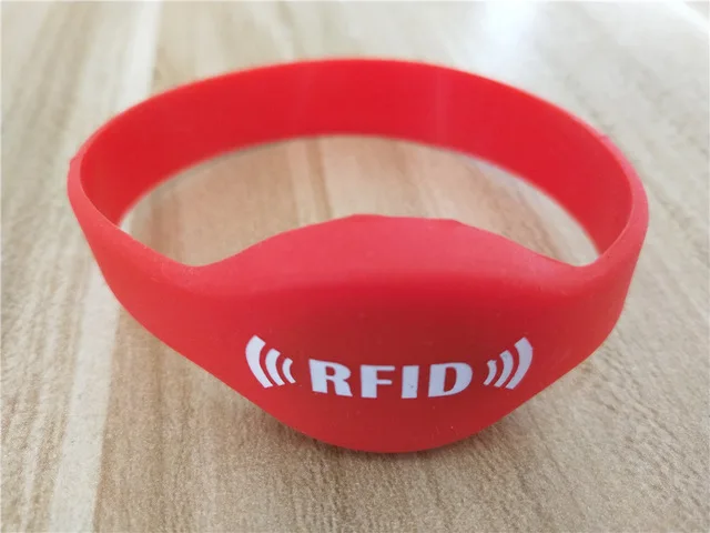 Red 50 шт./лот 125 кГц rfid-браслетов EM4100/TK4100 ID водонепроницаемый силиконовый браслет карты 65 мм доступ только для чтения Управление - Цвет: Red