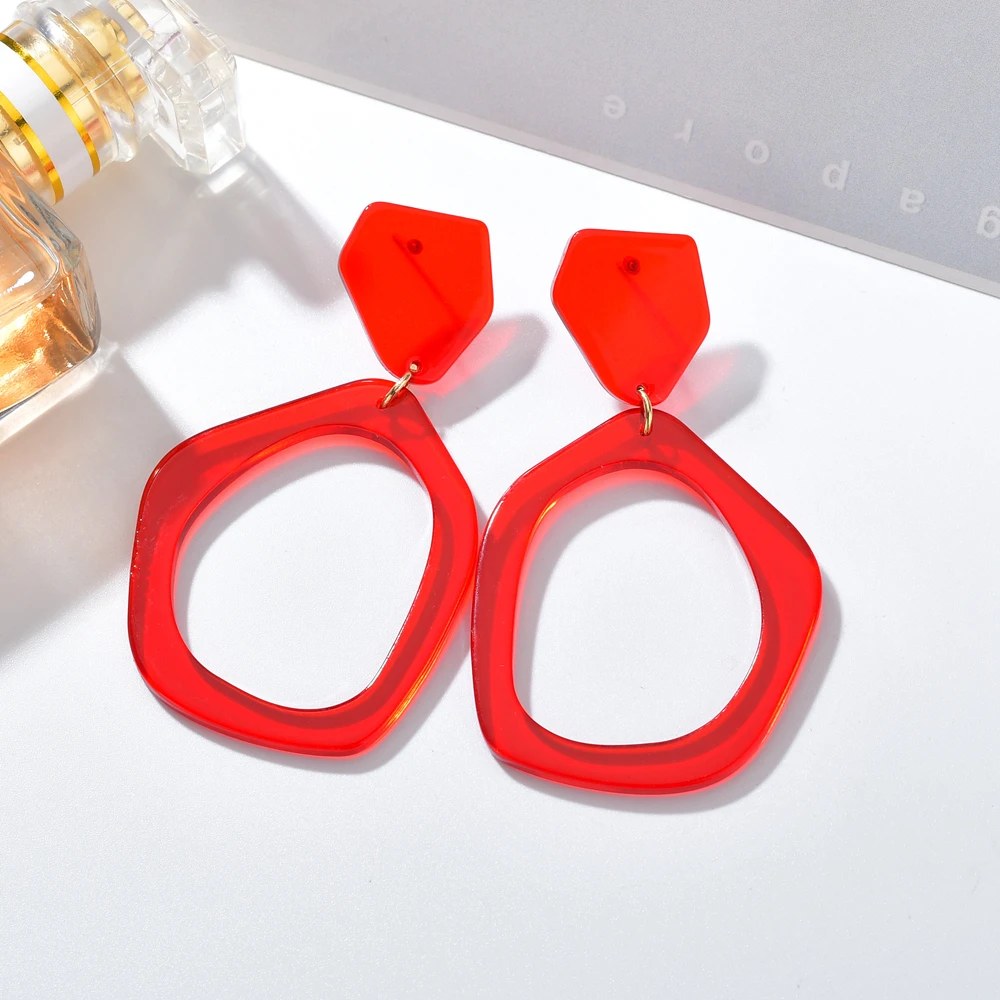 MESTILO Простые Модные женские ювелирные изделия 5 цветов прозрачные акриловые Висячие серьги для женщин модные Необычные геометрические серьги новые