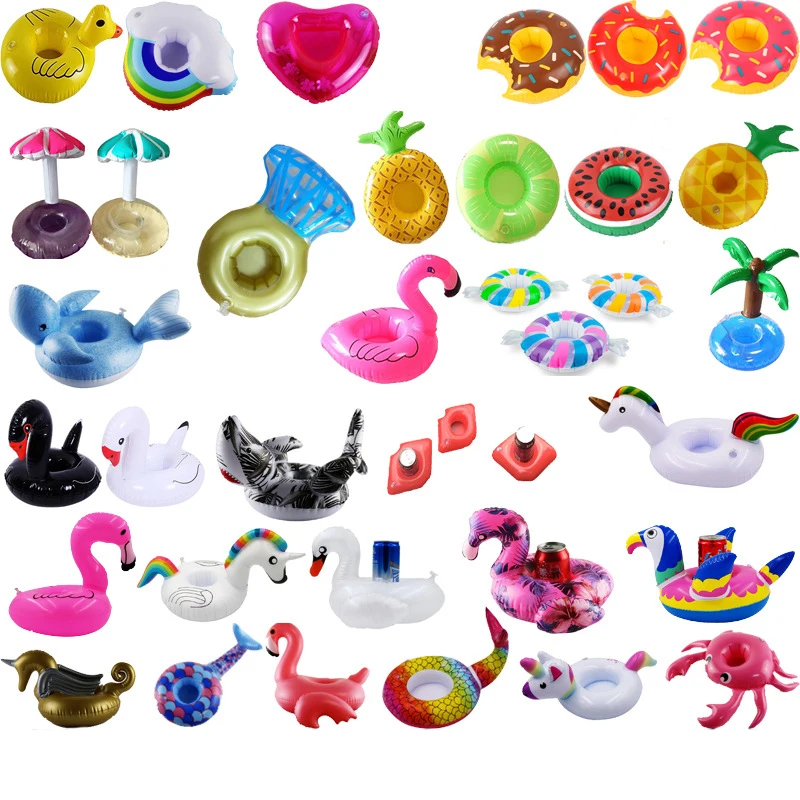 Pool Party Inflatable drink floats Inflatable cup holder Animal fruit series inflatable water coaster floating drink cup holder