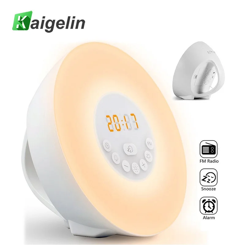 

Novelty 7 Color LED Night Light Wake Alarm Clock Light 10 steps Dimmable Touch Sensor Control USB Charging Table Luminarias Lamp