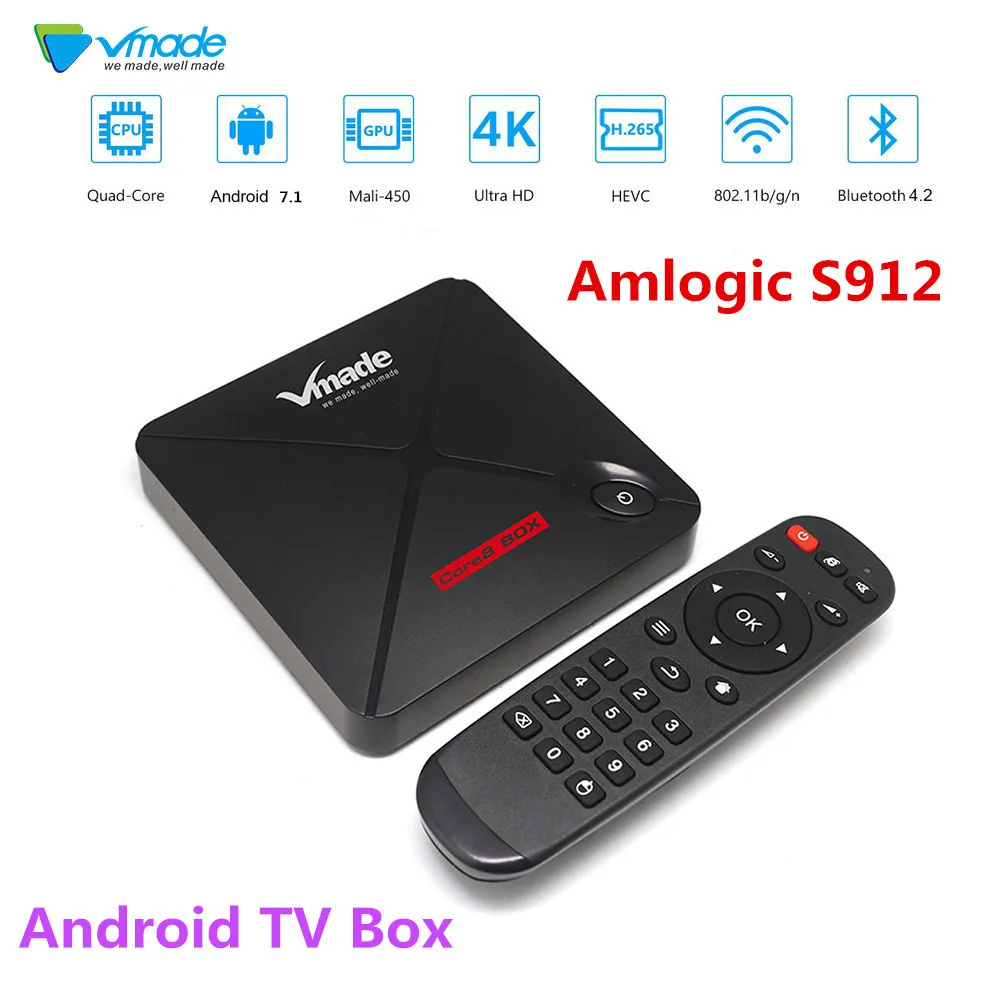 Vmade V9 PRO TV Box Android 7.1 Amlogic S912 H.265 MPEG-1/2/4 2GB 16GB Bluetooth 4.2 Support Skype Youtube Facebook Smart TV Box Vmade V9 PRO TV Box Android 7.1 Amlogic S912 H.265 MPEG-1/2/4 2GB 16GB Bluetooth 4.2 Support Skype Youtube Facebook Smart TV Box