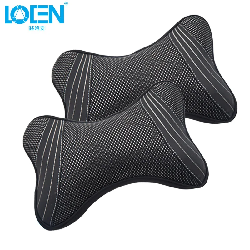 LOEN 2 шт., автомобильные подушки для шеи, подголовник для шеи, дышащие автомобильные подушки, подушки для сиденья, подушки для шеи, аксессуары для автомобиля, чехлы для сиденья - Цвет: 2pcs Black
