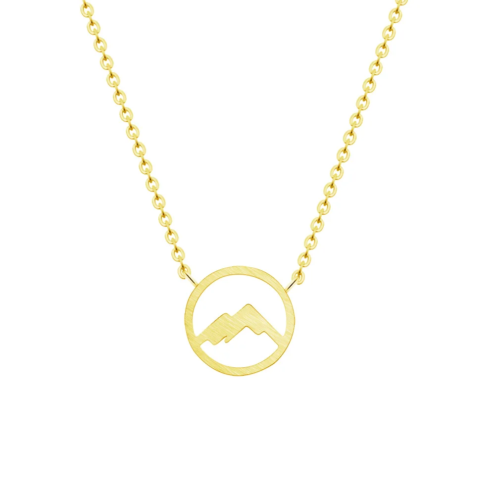 

Minimalist Mountain Pendant Necklace Mountain Range Charm Chains Necklace Nature Hiker Climbing Lover Gifts Choker Collier Femme