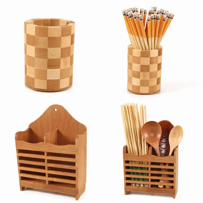 

Creative High Quality Storage Rack Bamboo Chopsticks Cage Multi-function Kitchen Cutlery Storage Rack Drain Rack Shower Shelf