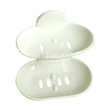 Fashion dual-strong suction cup soap box soap dishes bunk water bath basket soap holder 14*10*13CM, white