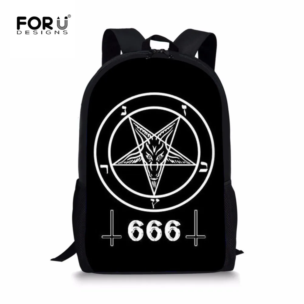 

FORUDESIGNS 666/Hail Satan Printing School Bags for Boys Girls Backpacks Schoolbag Satchel Kids Students Mochila Escolar Bookbag