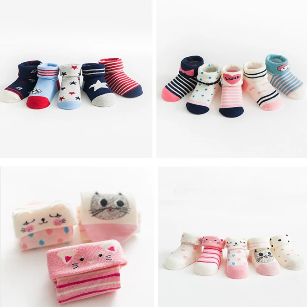 

MIBAO baby socks 3pairs gift box of combing baby girls baby boys cotton socks for 0-36 months in Autumn and Winter cartoon sock