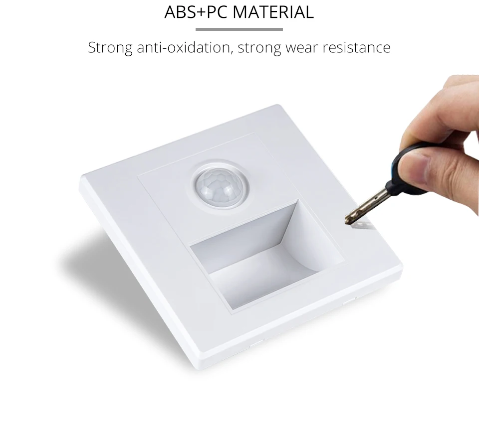 15W Motion Sensor Wall Stair Light 110V 220V PIR Human Body Infrared Induction Recessed In Indoor Home Bedroom Night Lighting    (7)