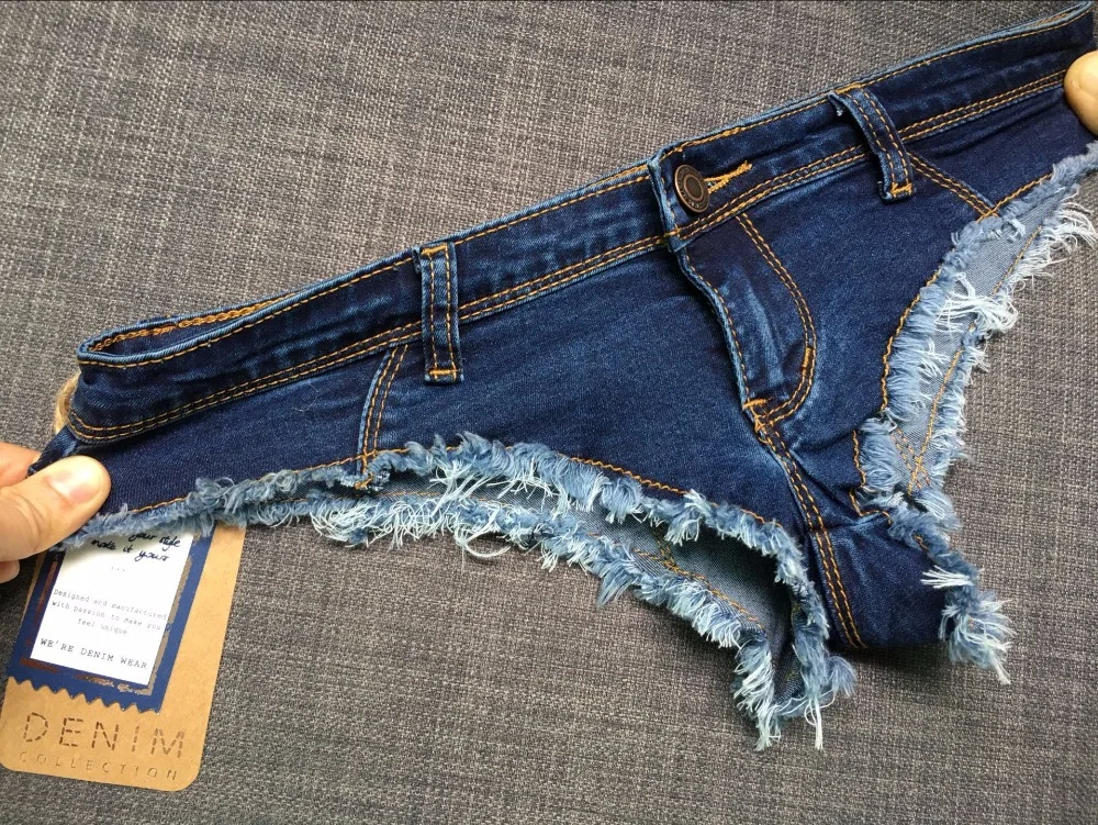 Summer Sexy Low Waist Denim Women Jeans Skinny Elastic Mini Short Pants Hot Butt Tight Exposed Night Club Women Blue Pants Jeans (13)