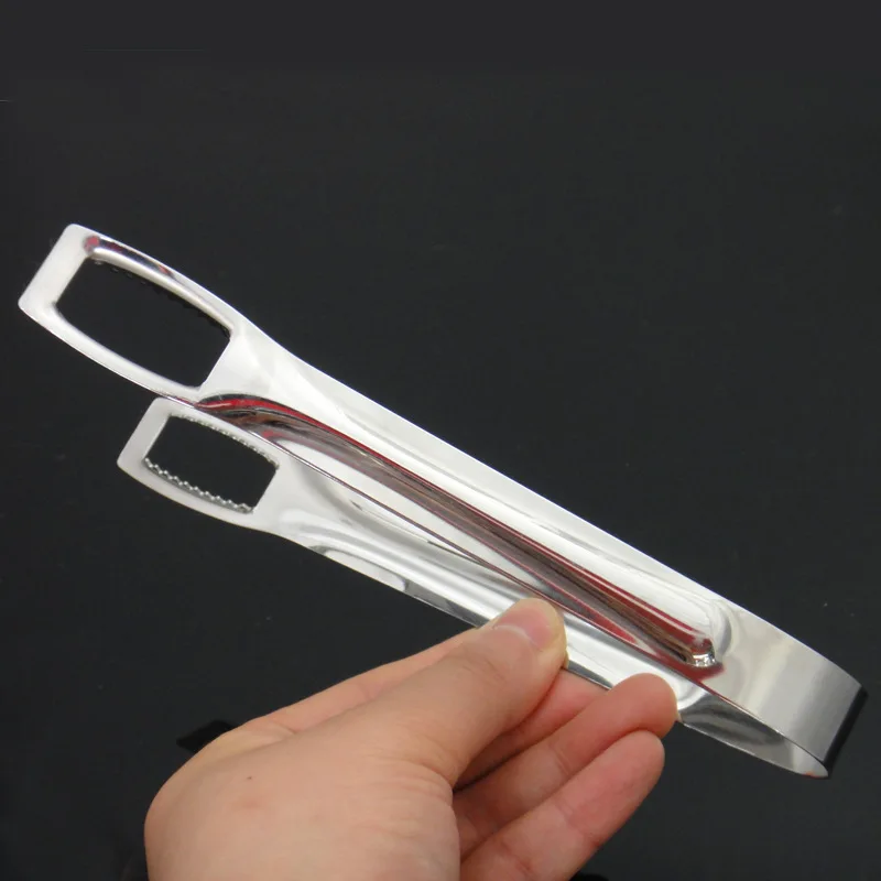 1PC Stainless Steel Barbecue BBQ Clip Bread Food Ice Clamp Ice Tongs Tool Bar Kitchen Accessories LB 534