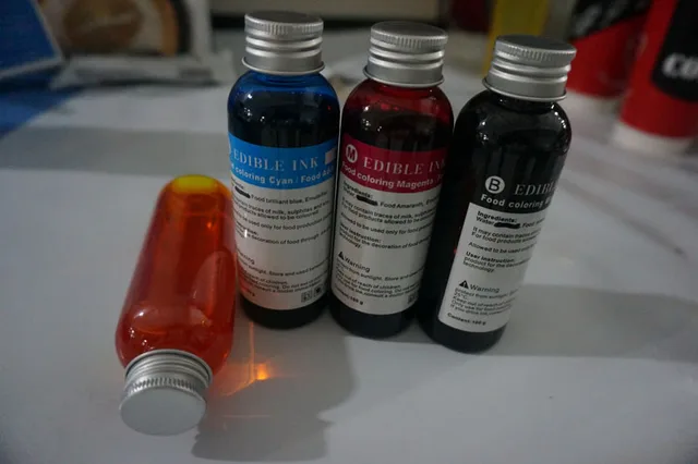 Special Offers 2set /Lot , 4*100ml per set  Edible ink for coffee  Flatbed Printer  to print coffee , cake , candy etc