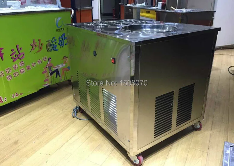 Плоский поддон Жареная Машина Для Мороженого/аппарат для приготовления мороженого фритюрница машина для мороженого