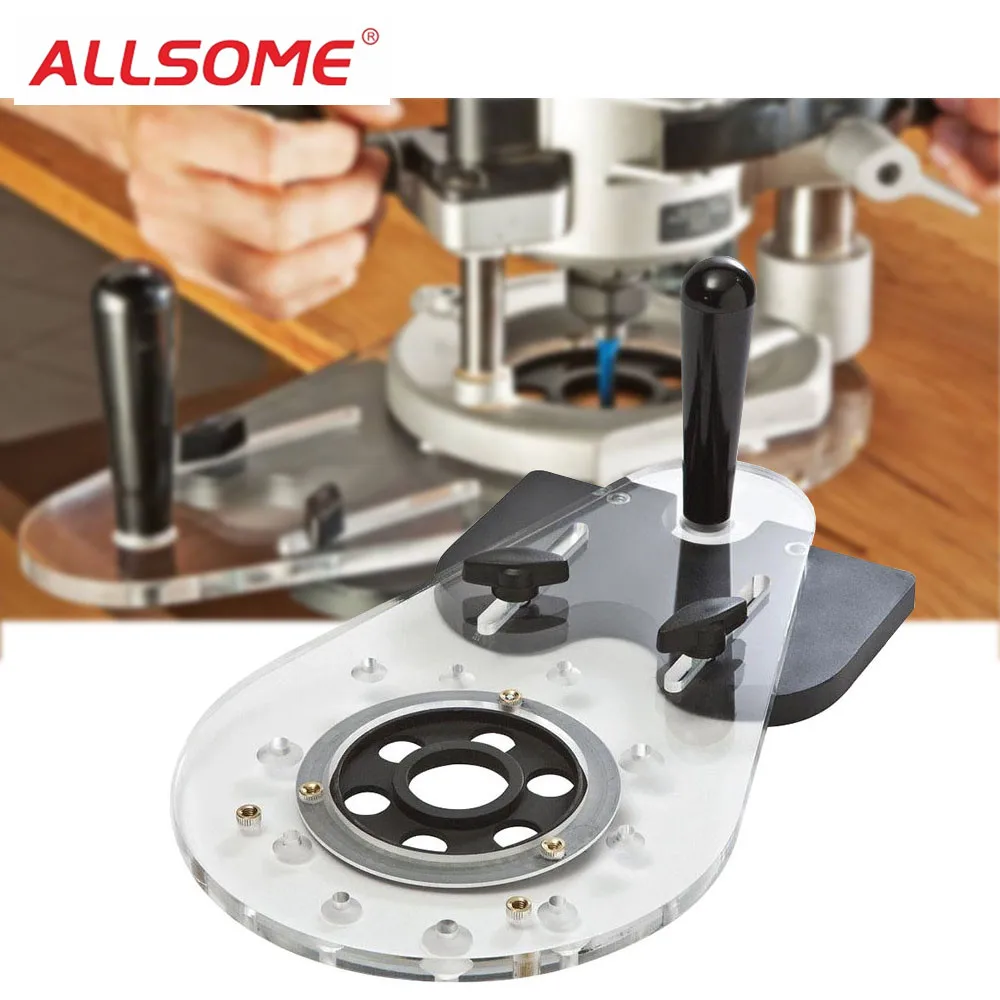 

ALLSOME Universal Router Base Plate Woodworking Router guide for Electric Drill Bits Set Drill Press CNC Machine HT2377
