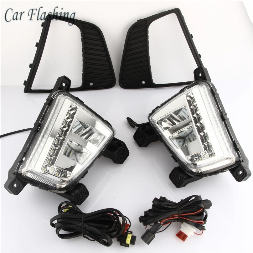 

Car Accessories Waterproof ABS 12V LED Daytime Running Light DRL Fog Lamp Decoration 1set For Hyundai Creta IX25 2014 2015 2016