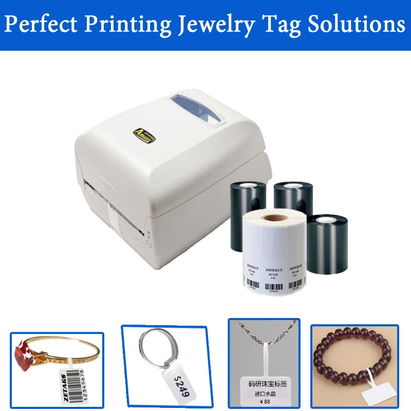 Good Quality Jewelry Tags Set 1 Warranty No Ink Label Printer Jewelry Tags Shelf Life 10 Years With Free Software