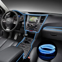 12 В светодиодные ленты для автомобиля DIY декоративная лента Гибкая неоновая электрическая проволока веревка свет универсальный интерьер светодиодный свет автомобиля полоса атмосферная лампа