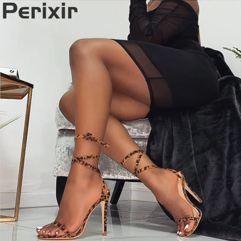 

Bands Leopard Pattern Ankle Buckle 12 cm Stiletto Heel Summer New Fashion Club Hot Sexy pumps EUR 36-41 Thin Heels Buckle Strap