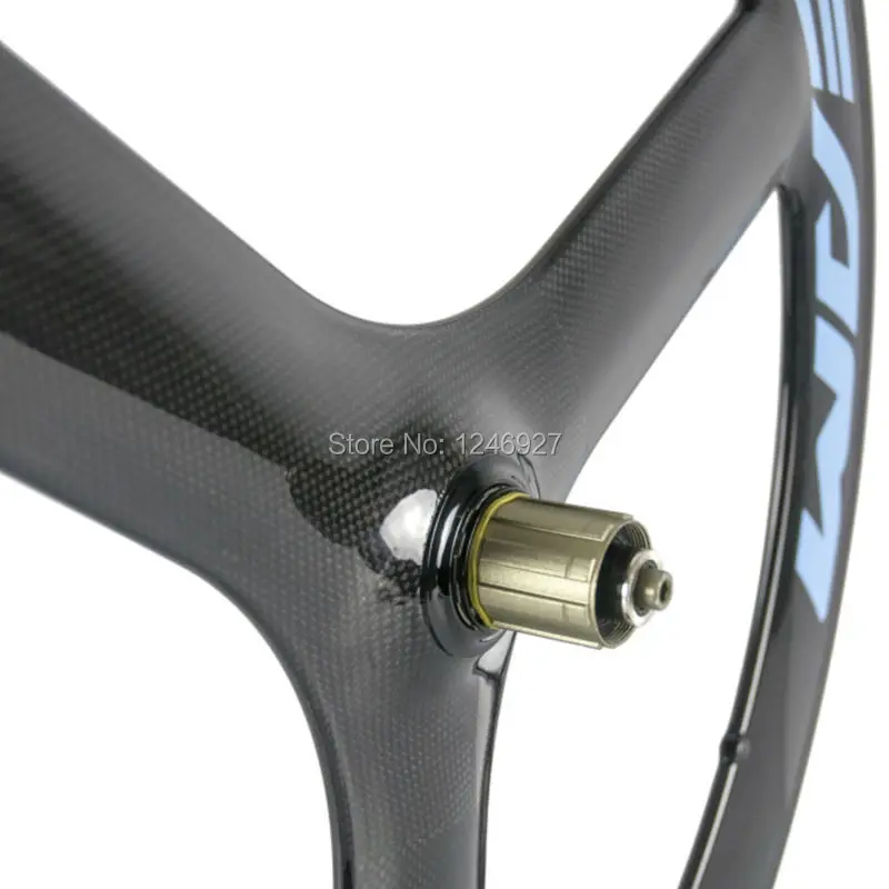 Perfect Full Carbon Fibre T700 Tri Spoke Wheel 65mm Depth 3 Spoke Wheel Road Bike Wheels Clincher Tubular Carbon Wheelset 4