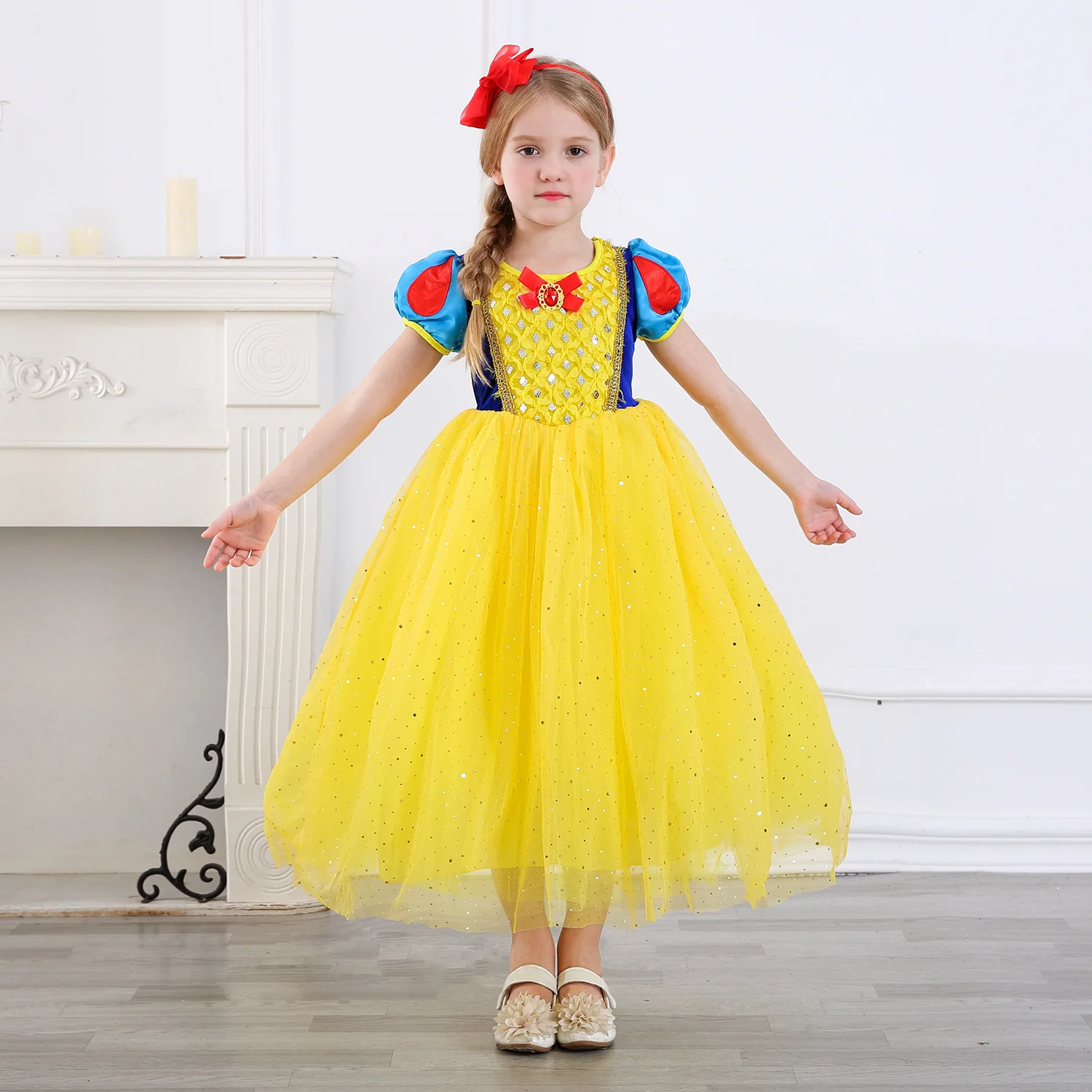 

Children Halloween Clothing Snow White Cosplay Dresses Girls Prom Princess Dress Kids Birthday Gifts Baby Party Clothes Fancy