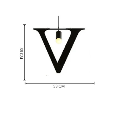 Винтажный простой буквенный подвесной светильник с новыми буквами для дома светильник ing Ретро лампа креативный светильник ing украшение спальни Лофт светильник - Цвет корпуса: V