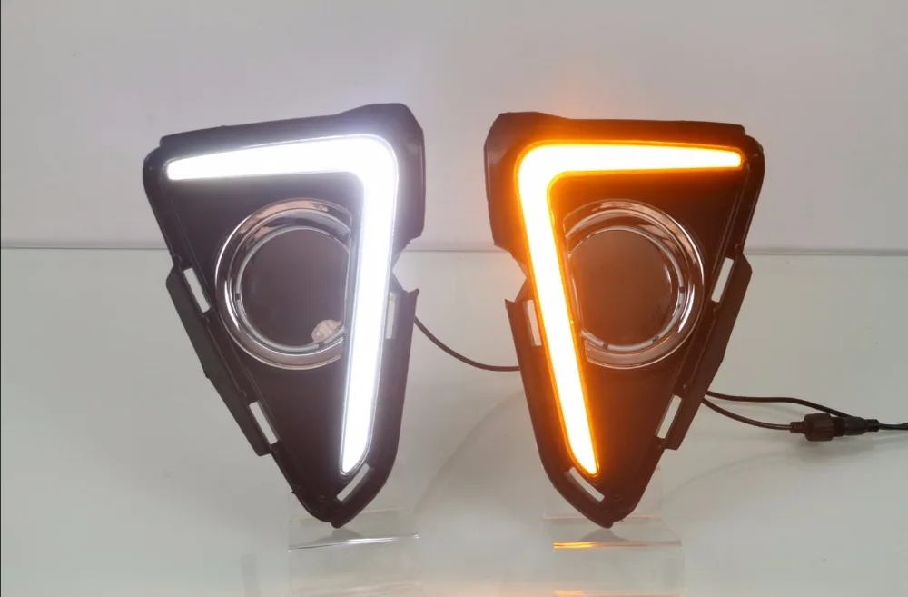 

eOsuns led drl daytime running light for Toyota RAV4 2016-2017 with yellow turn signal,dimmer function and wireless control