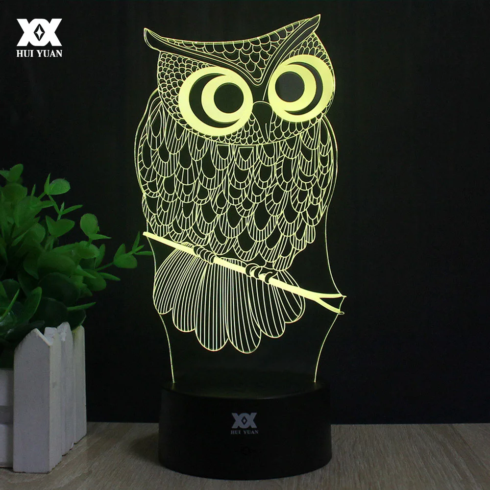 

Owl 3D Lamp R2-D2 elk LED Remote Control Night Light USB Animal Decorative Table Lamp Interesting Gift HUI YUAN Brand