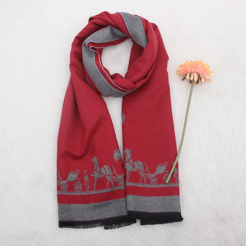 Кашемировый шарф высокого качества для девушек на осень и зиму, модный плотный длинный кашемировый шарф с принтом, шаль для женщин - Цвет: 5