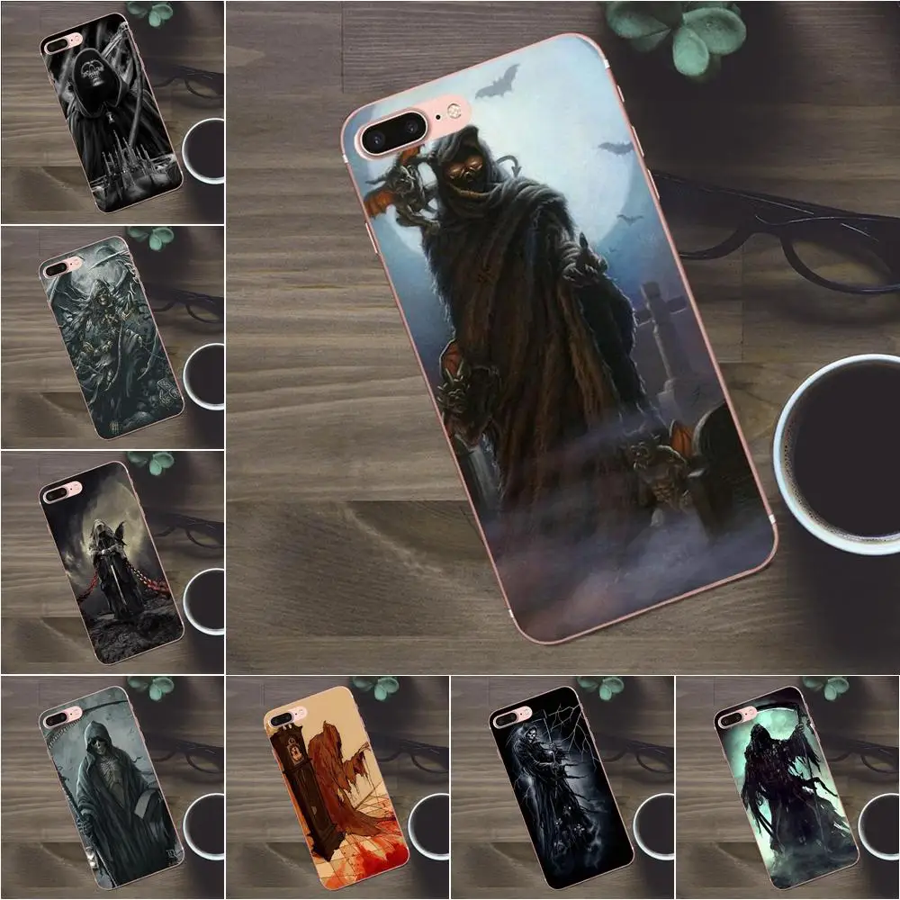 Bixedx чехол для Apple iPhone 4 4S 5 5C SE 6 6S 7 8 Plus X Galaxy A3 A5 J1 J2 J3 J5 J7 2017 Grim Reaper готический ангел
