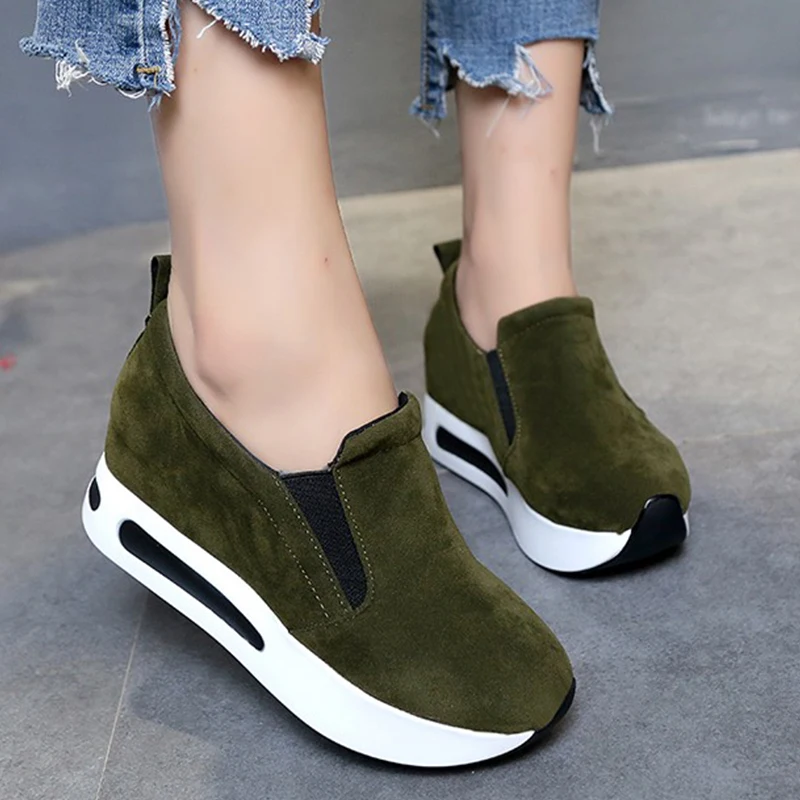 

Spring Canvas Sneakers Wedge Sneakers For Women Wedge Shoes Woman Casual Shoes Female Platform Chunky Sneakers chaussure femme