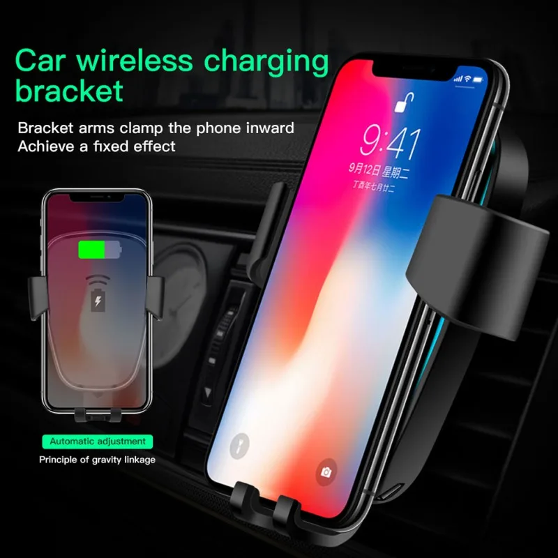 Car Holder Wireless Charger  Air Outlet Clip Suction Cup Holder Mount Mobile Phone Bracket