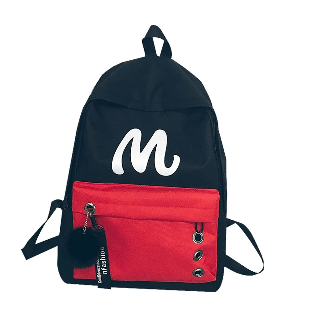 Unisex Women Mens Rucksacks Unisex Canvas Letter Backpacks School